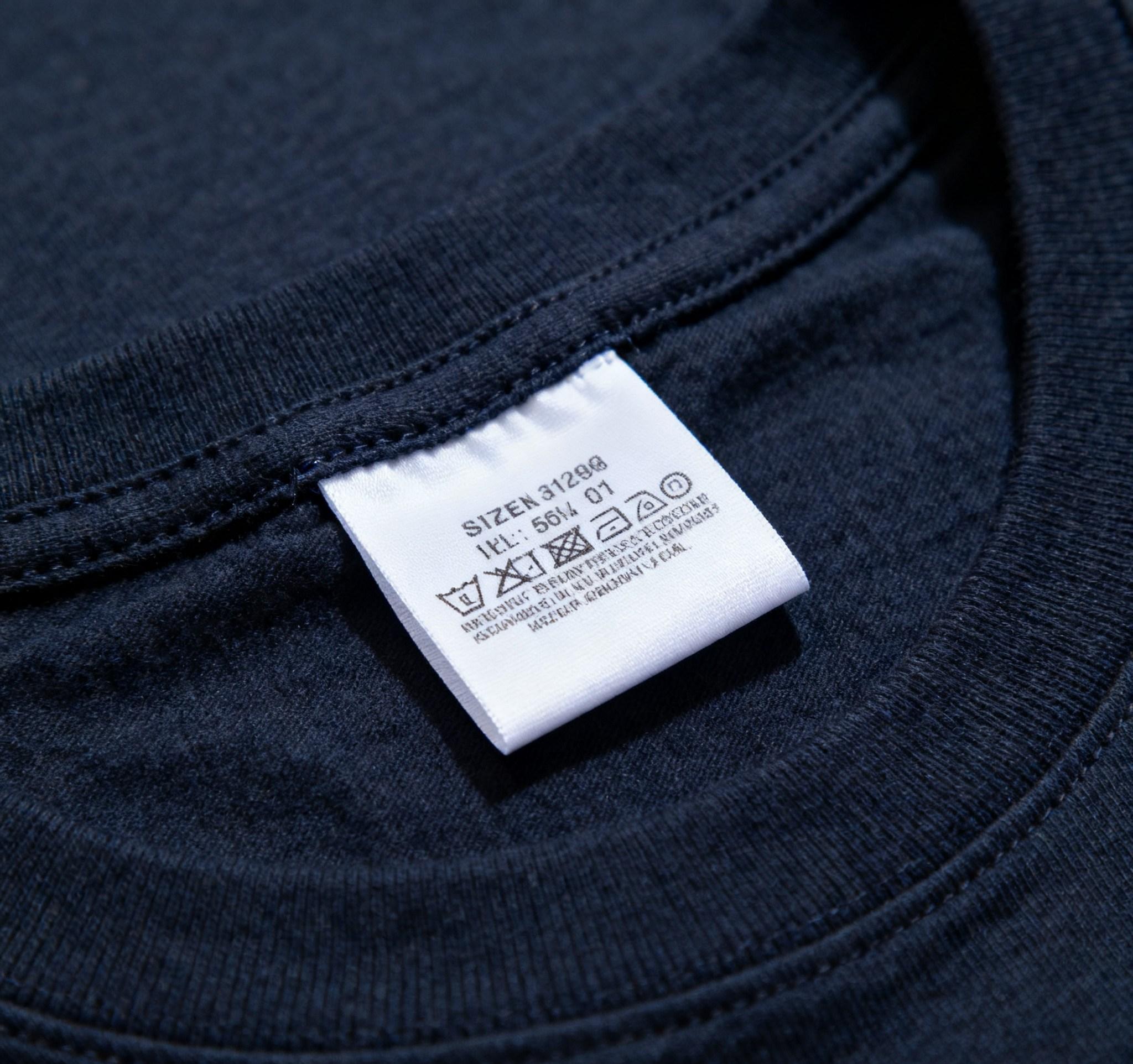 End fold size label inside garment
